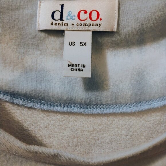 Denim & Co. French Terry Blue Tie-Dye Long Sleeve Sweatshirt- 5X- GUC - Picture 5 of 5